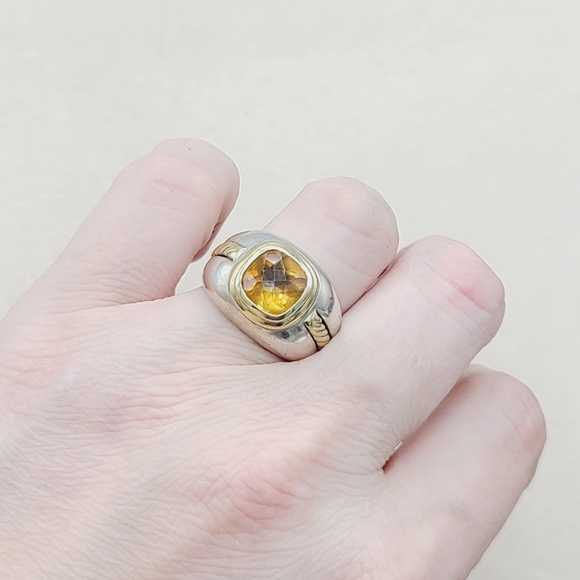 David Yurman Vintage Renaissance Citrine Ring With Gold - Picture 14 of 15